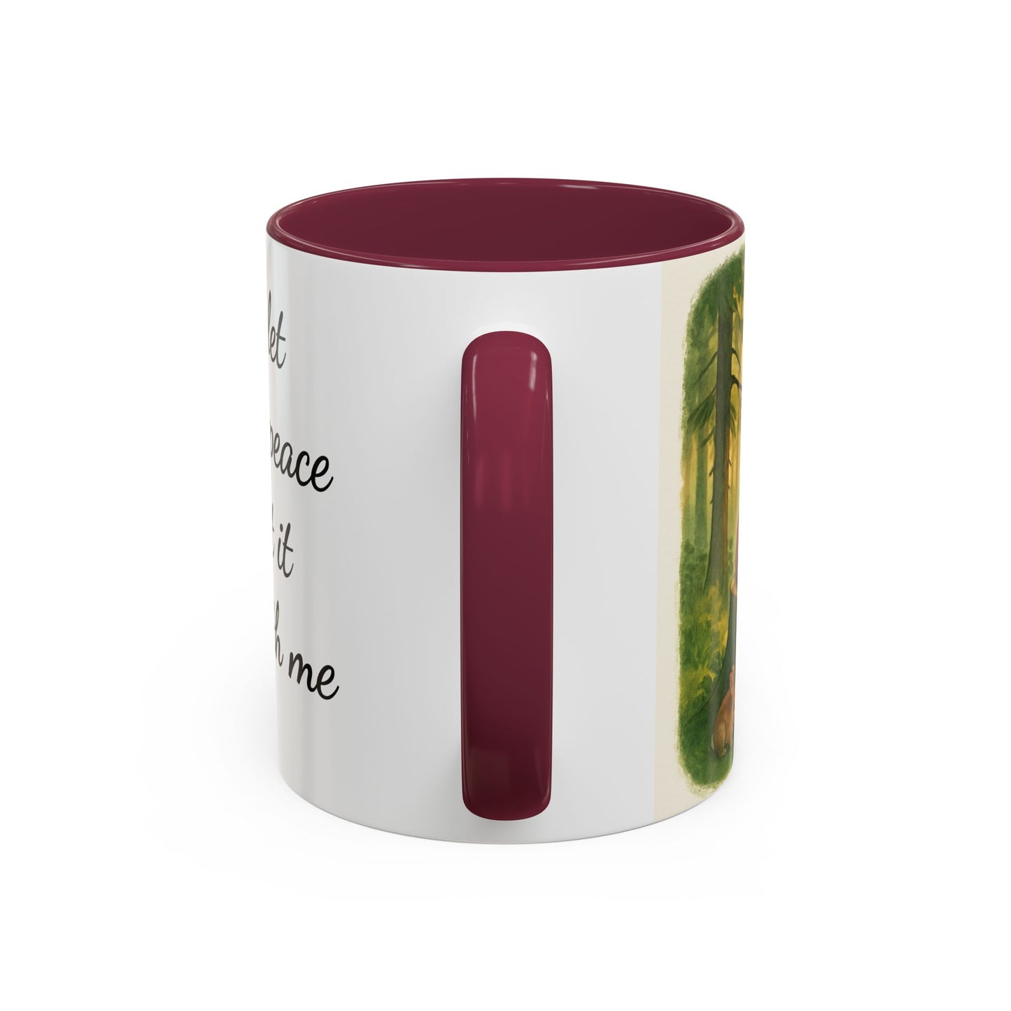 Inspisration Deer and Fox mug— "Lord, let there be peace and let it begin with me"