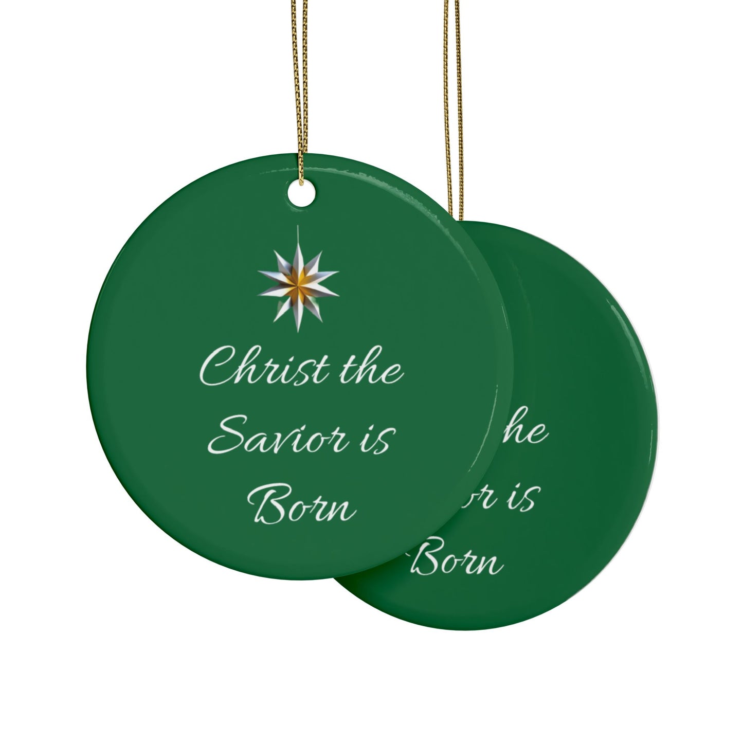 Christ the Savior is Born Ceramic Ornaments (1pcs, 5pcs, 10pcs, 20pcs) Wonderful gift for a friend, family to hang on your tree