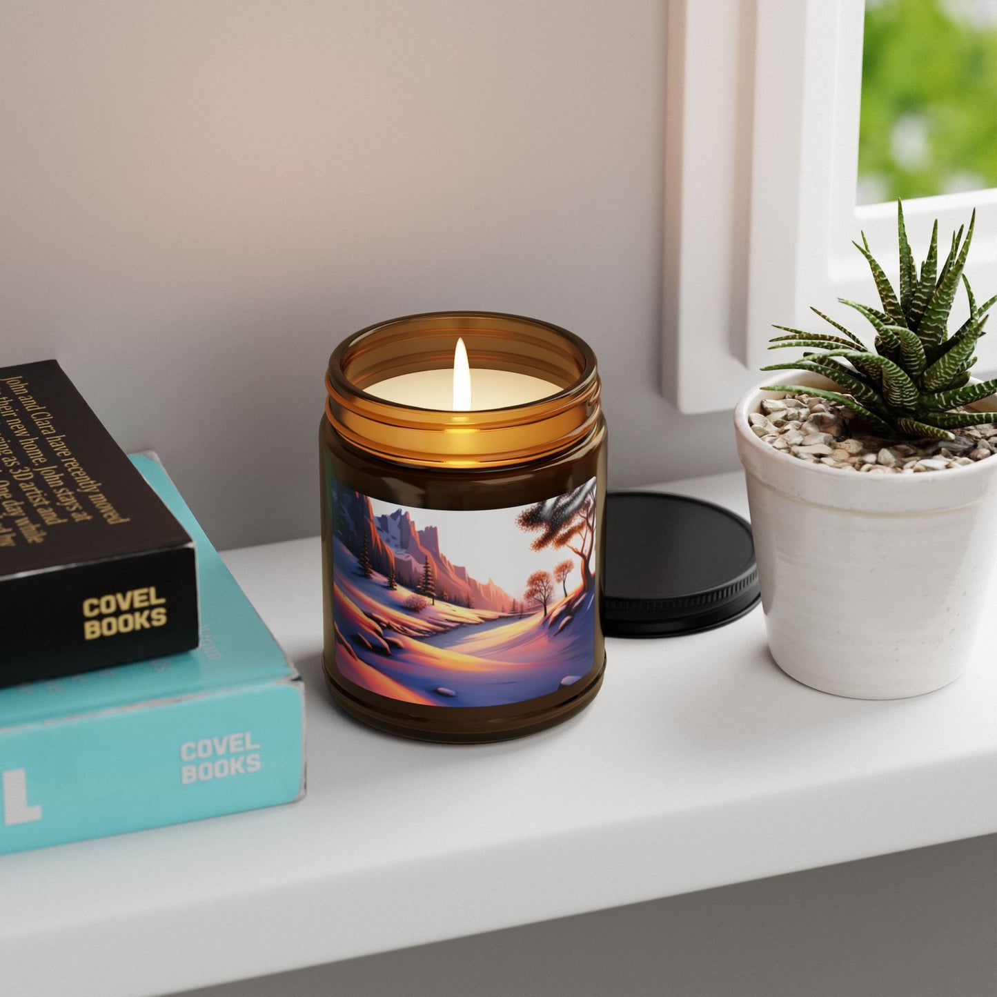 Serene Sunset Scented Soy Candle - Relaxing Aromas for Home Decor, Gifts for Her, Self-Care Items, Cozy Nights, Eco-Friendly