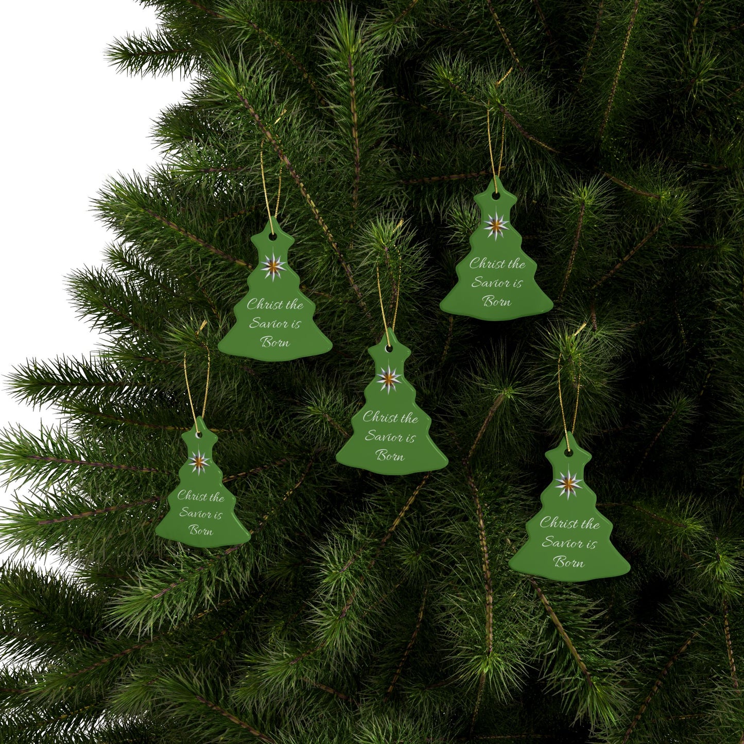 Christ the Savior is Born Ceramic Ornaments (1pcs, 5pcs, 10pcs, 20pcs) Wonderful gift for a friend, family to hang on your tree