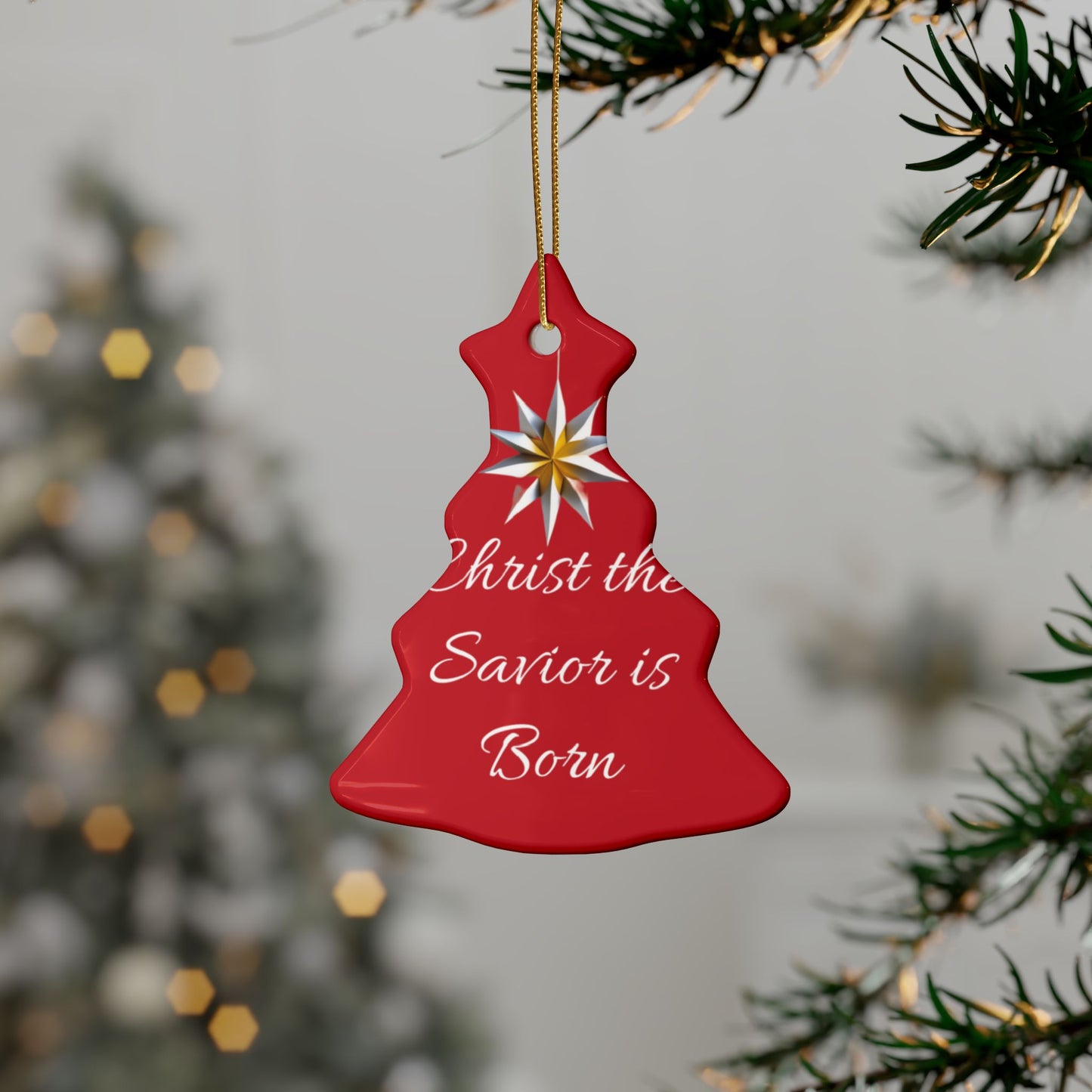 Christ the Savior is Born Ceramic Ornaments (1pcs, 5pcs, 10pcs, 20pcs) Wonderful gift for a friend, family to hang on your tree