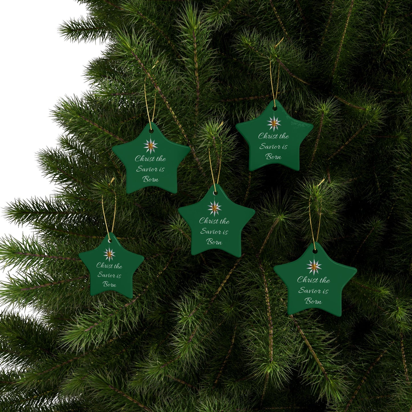 Christ the Savior is Born Ceramic Ornaments (1pcs, 5pcs, 10pcs, 20pcs) Wonderful gift for a friend, family to hang on your tree