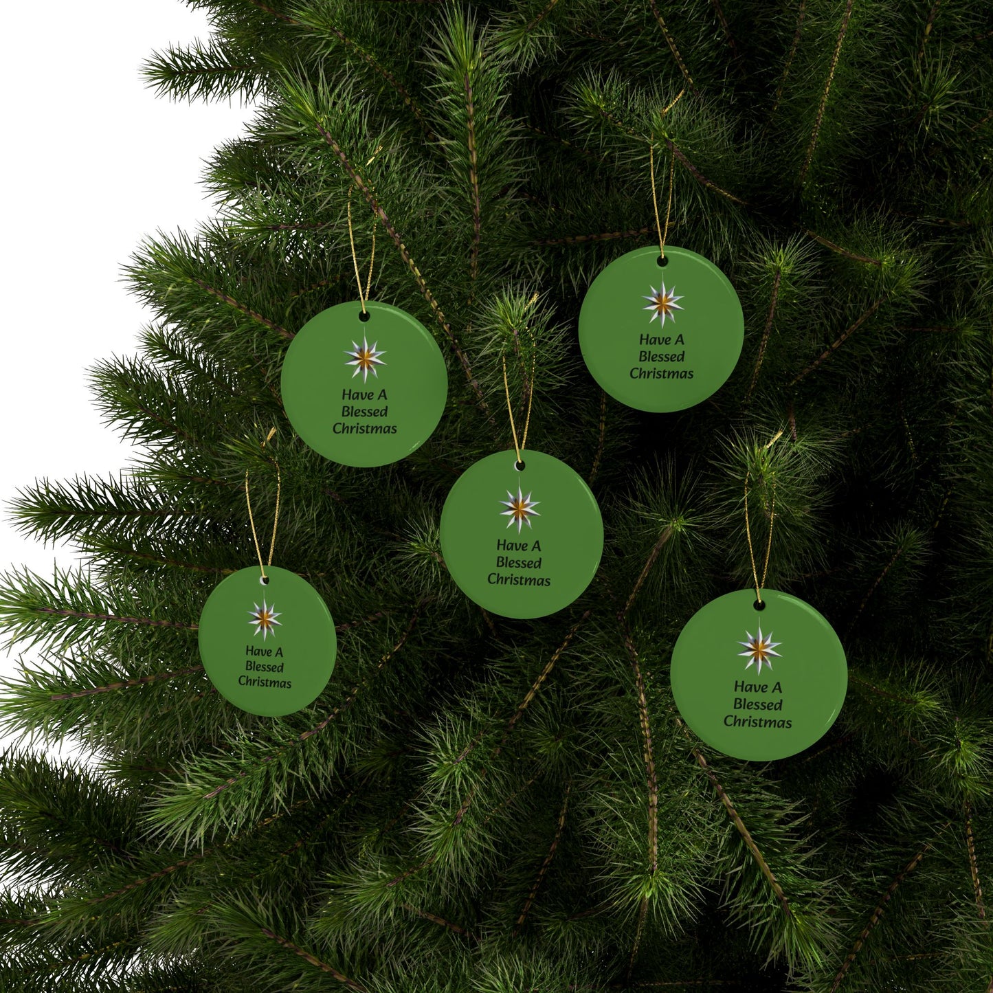 Have a Blessed Christmas Ceramic Ornaments (1pcs, 5pcs, 10pcs, 20pcs)