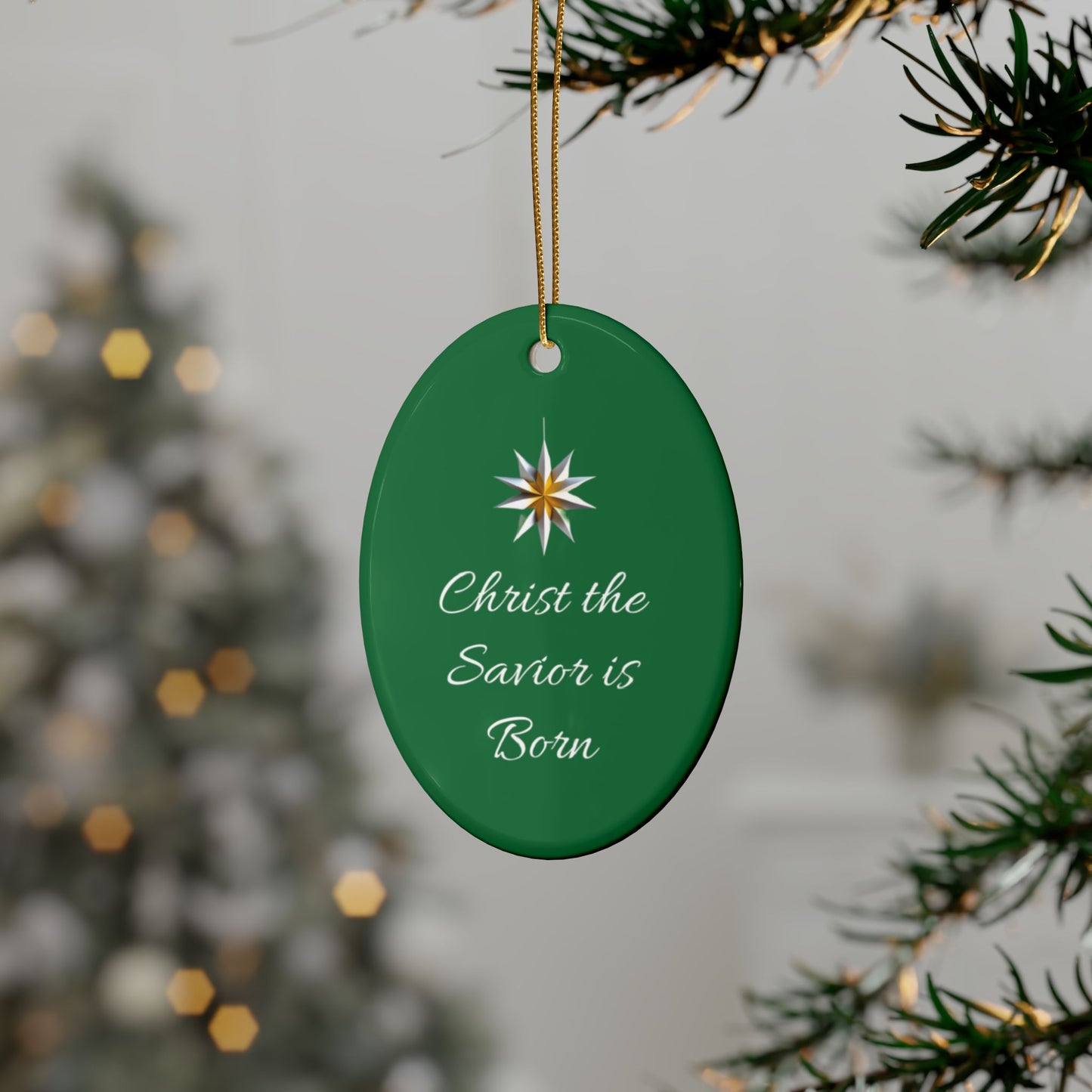 Christ the Savior is Born Ceramic Ornaments (1pcs, 5pcs, 10pcs, 20pcs) Wonderful gift for a friend, family to hang on your tree