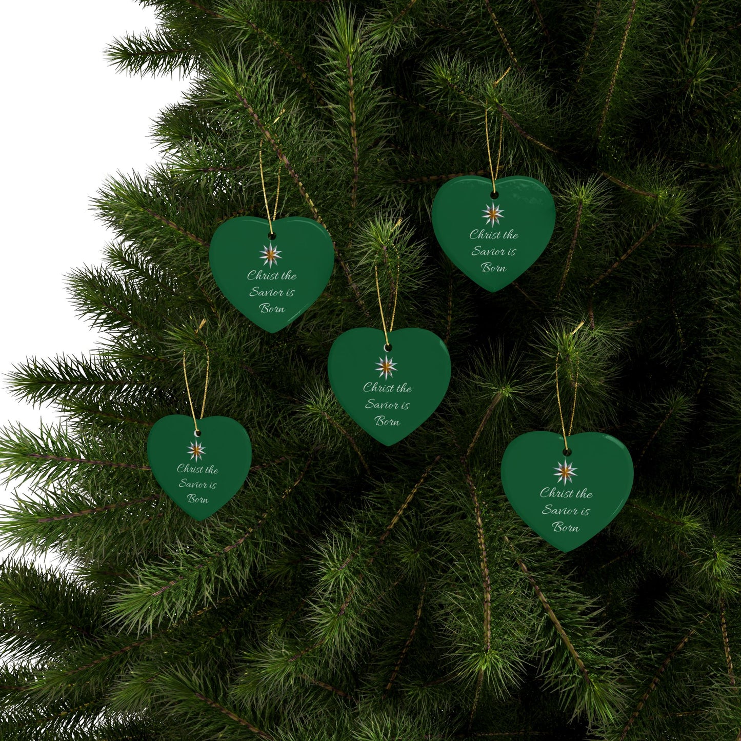 Christ the Savior is Born Ceramic Ornaments (1pcs, 5pcs, 10pcs, 20pcs) Wonderful gift for a friend, family to hang on your tree