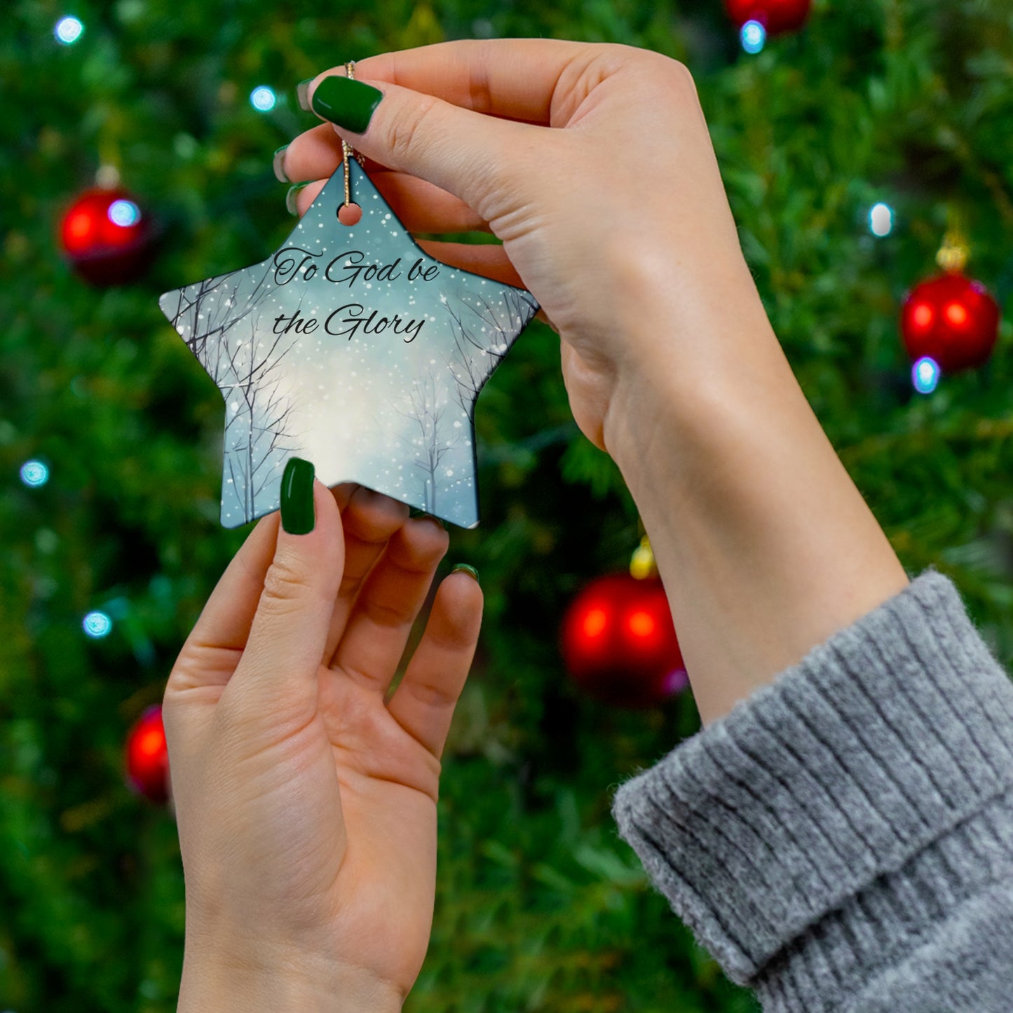 Ceramic Christmas Ornament Set, Beautiful Star Decoration for Holiday Gifting, Religious and Spiritual Home Decor, Meaningful Keepsake