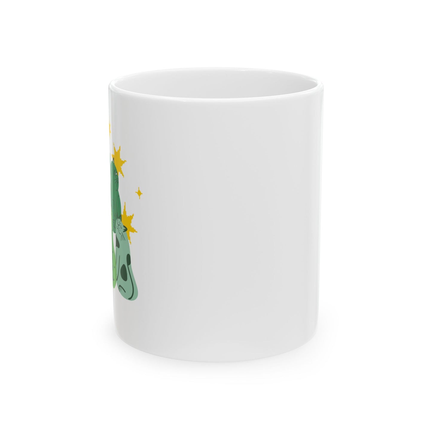 Ceramic Mug 11oz for Cat Lovers, Happy Grateful and Cute.  Great gift for someone who cares for feline friends