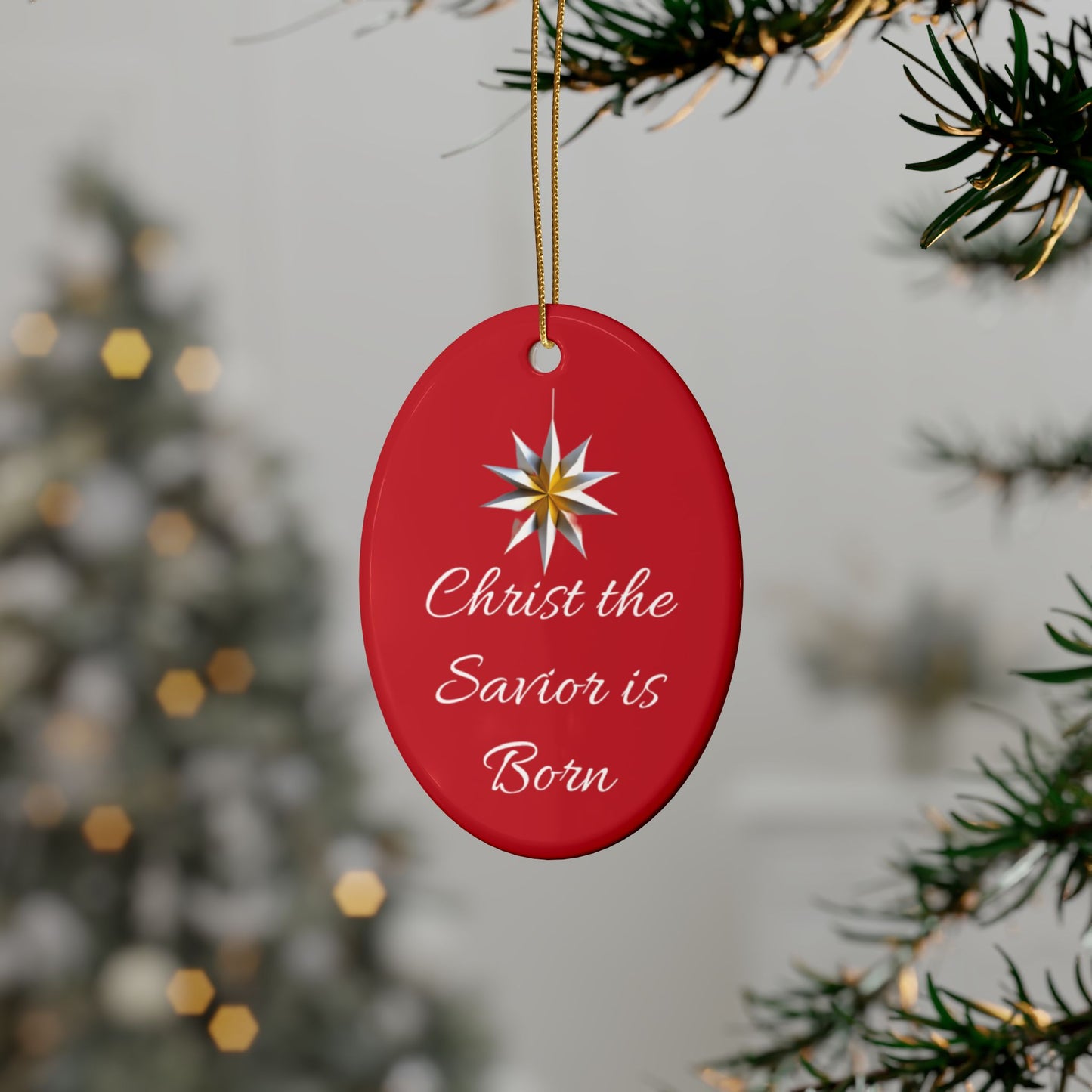 Christ the Savior is Born Ceramic Ornaments (1pcs, 5pcs, 10pcs, 20pcs) Wonderful gift for a friend, family to hang on your tree