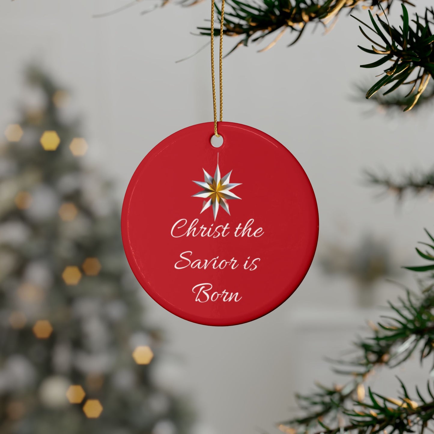 Christ the Savior is Born Ceramic Ornaments (1pcs, 5pcs, 10pcs, 20pcs) Wonderful gift for a friend, family to hang on your tree