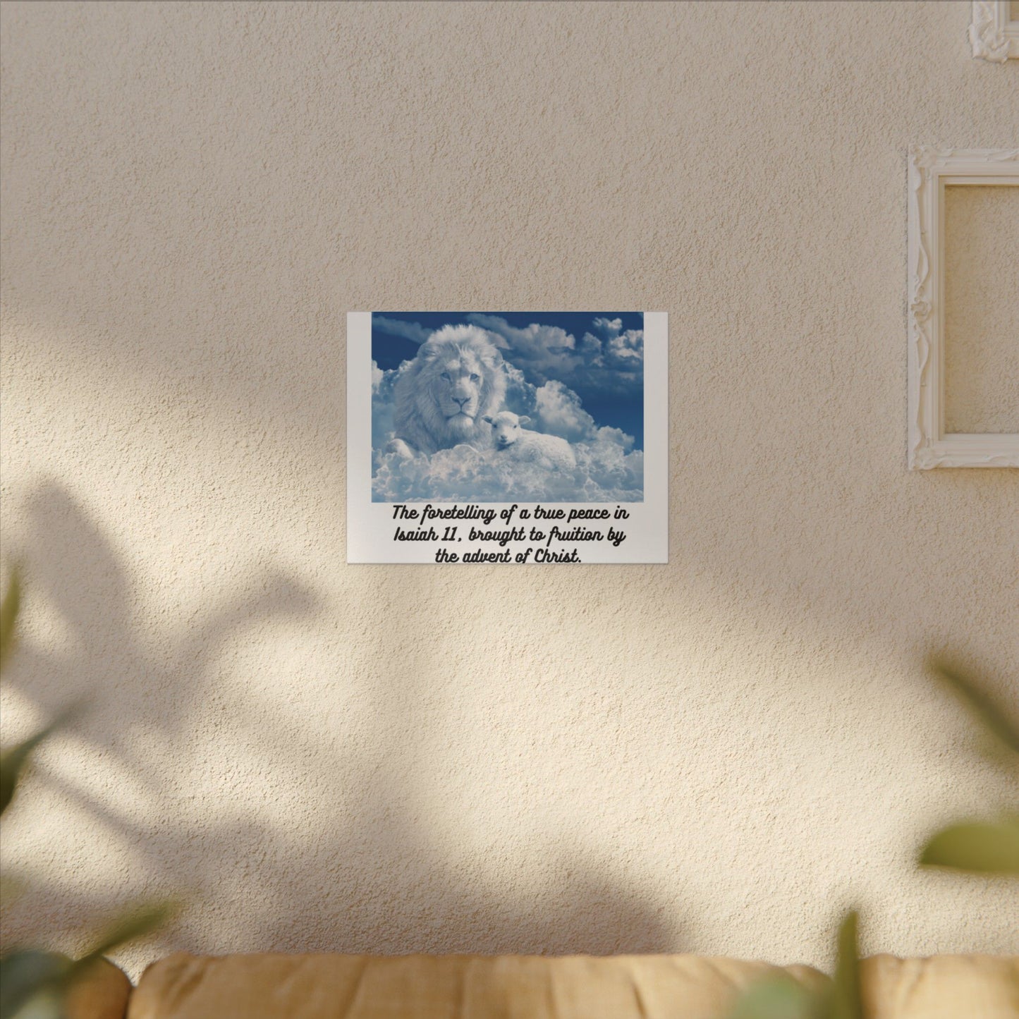 True Peace prophesied in Isaiah 11.  Wall Hanging Heart felt, beautiful, hopeful image of God's true world peace  Inspiring Gift