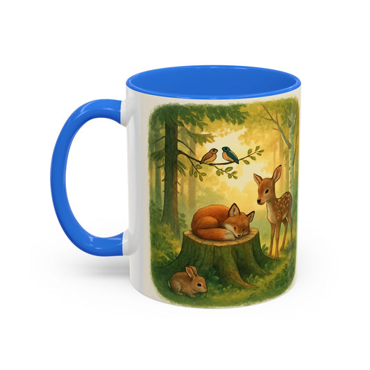 Inspisration Deer and Fox mug— "Lord, let there be peace and let it begin with me"