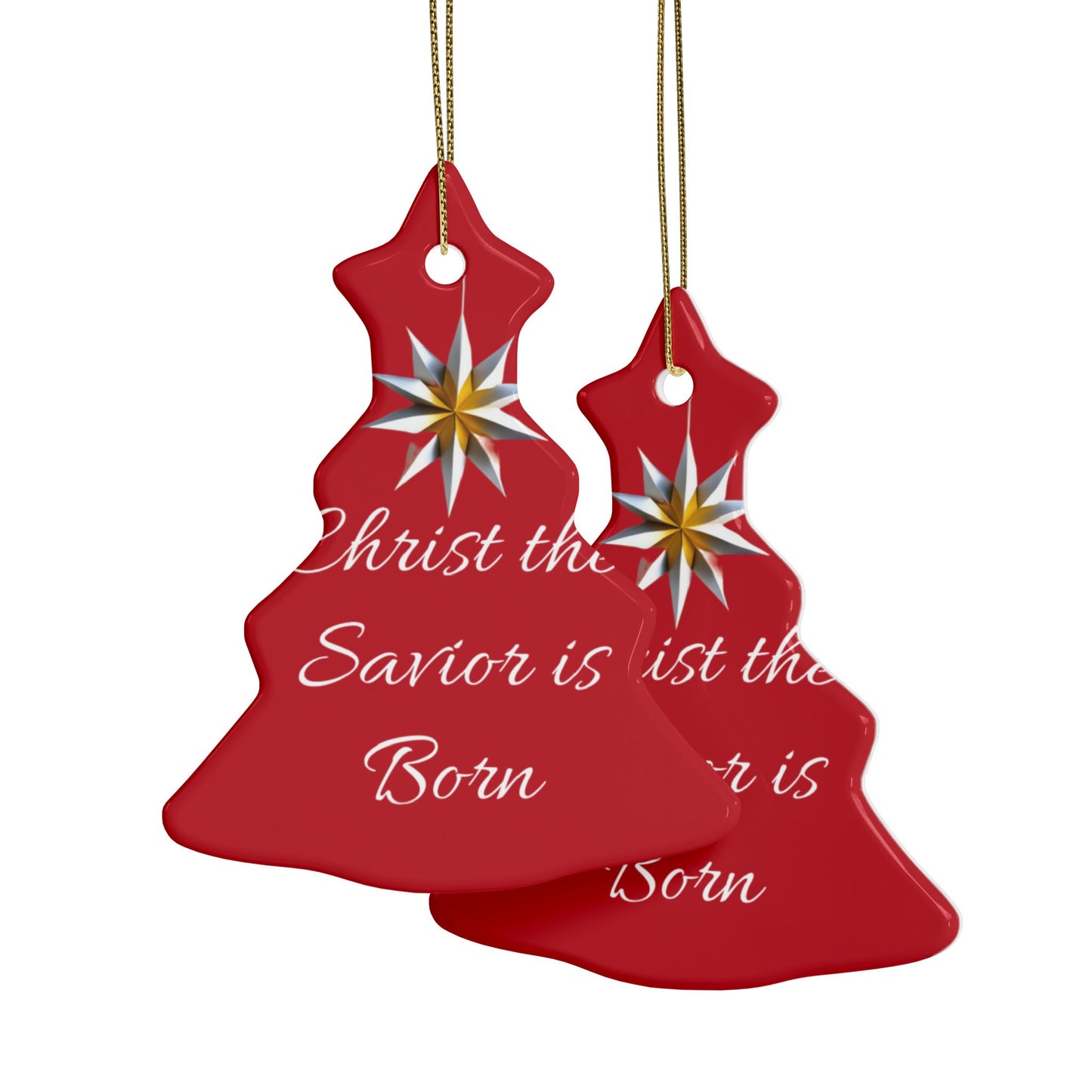 Christ the Savior is Born Ceramic Ornaments (1pcs, 5pcs, 10pcs, 20pcs) Wonderful gift for a friend, family to hang on your tree