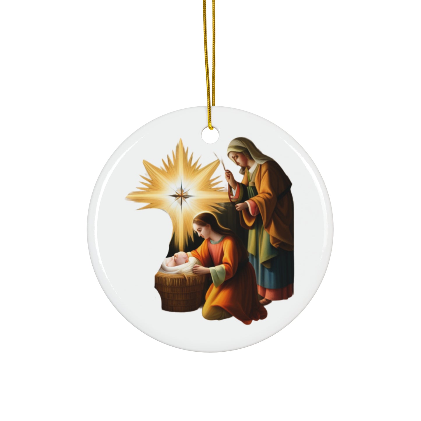 Christ Child with Star Ceramic Ornament.  Beautiful on your tree or a meaningful gift
