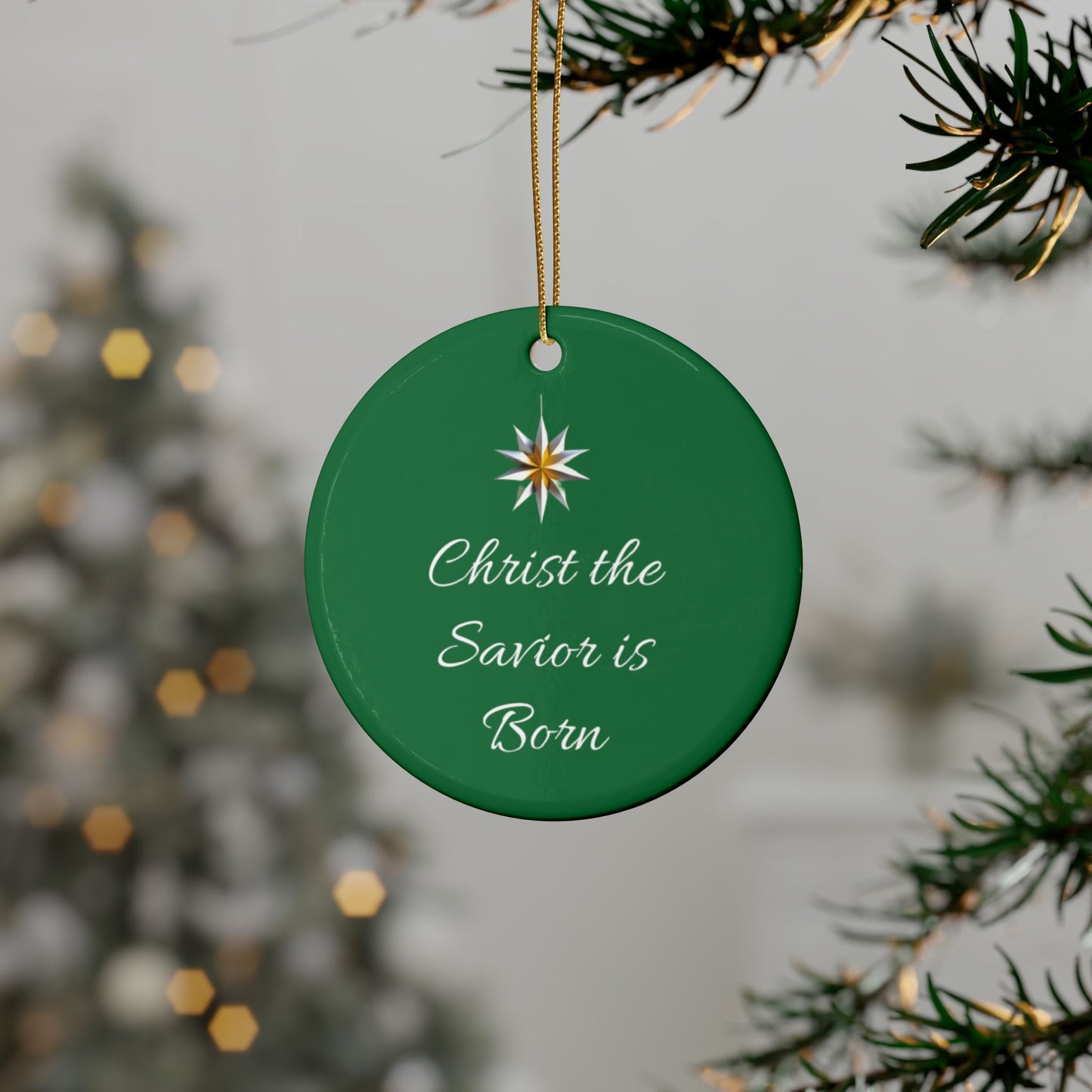 Christ the Savior is Born Ceramic Ornaments (1pcs, 5pcs, 10pcs, 20pcs) Wonderful gift for a friend, family to hang on your tree