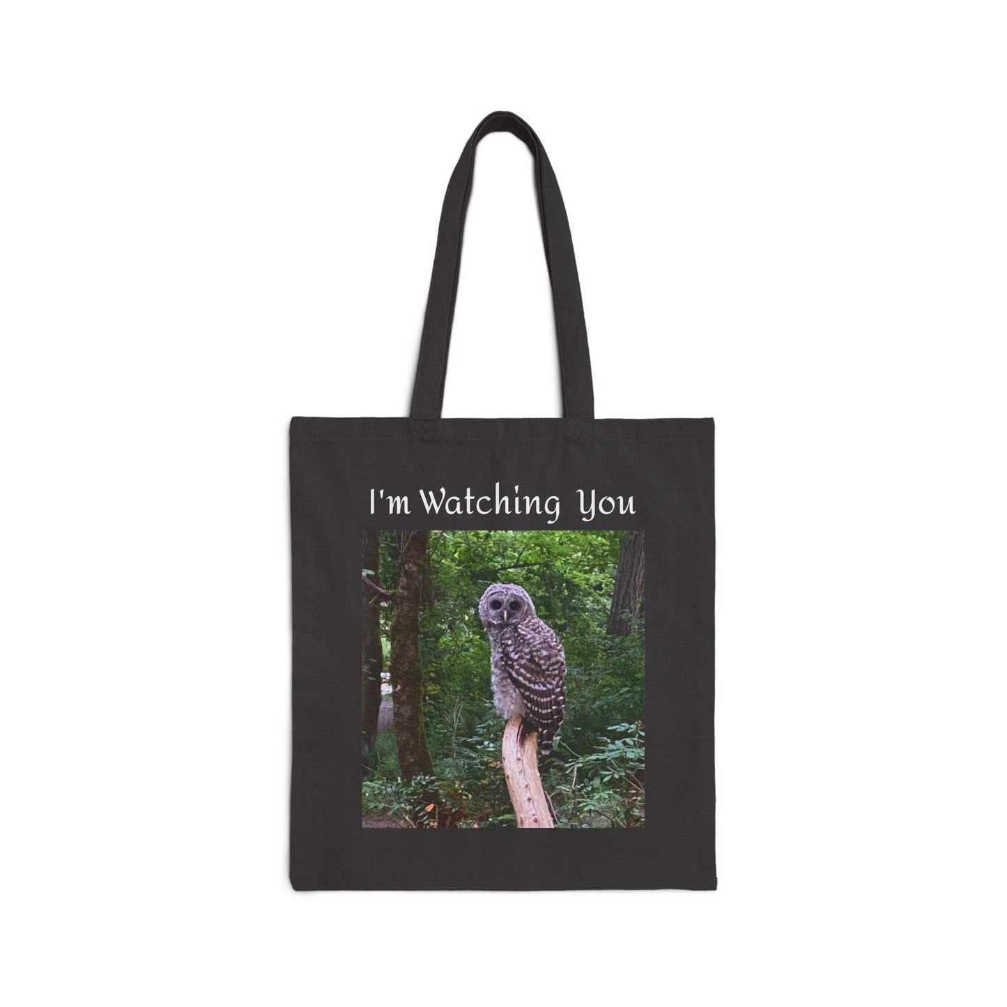 Copy of I'm Watching You Cotton Canvas Tote Bag, Eco-Friendly Shopper, Owl Lover Gift, Reusable Grocery Bag, Nature Enthusiast Accessory, [...]