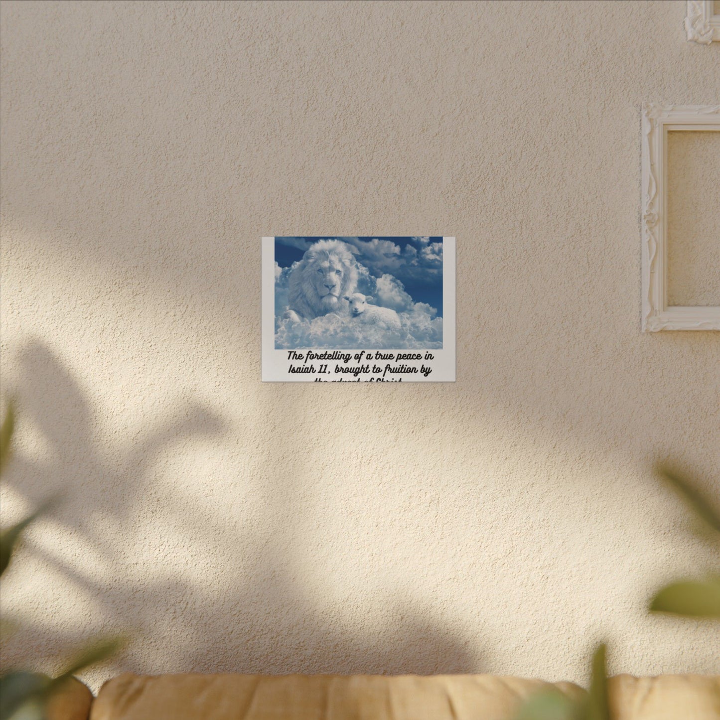 True Peace prophesied in Isaiah 11.  Wall Hanging Heart felt, beautiful, hopeful image of God's true world peace  Inspiring Gift