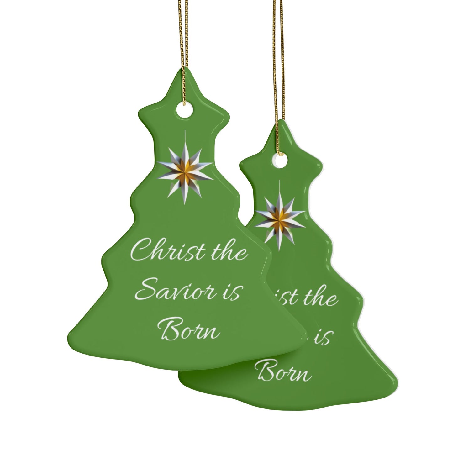 Christ the Savior is Born Ceramic Ornaments (1pcs, 5pcs, 10pcs, 20pcs) Wonderful gift for a friend, family to hang on your tree