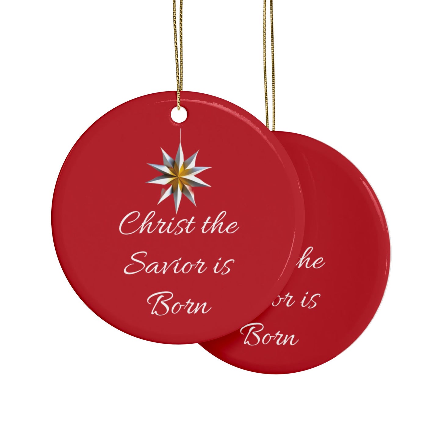 Christ the Savior is Born Ceramic Ornaments (1pcs, 5pcs, 10pcs, 20pcs) Wonderful gift for a friend, family to hang on your tree