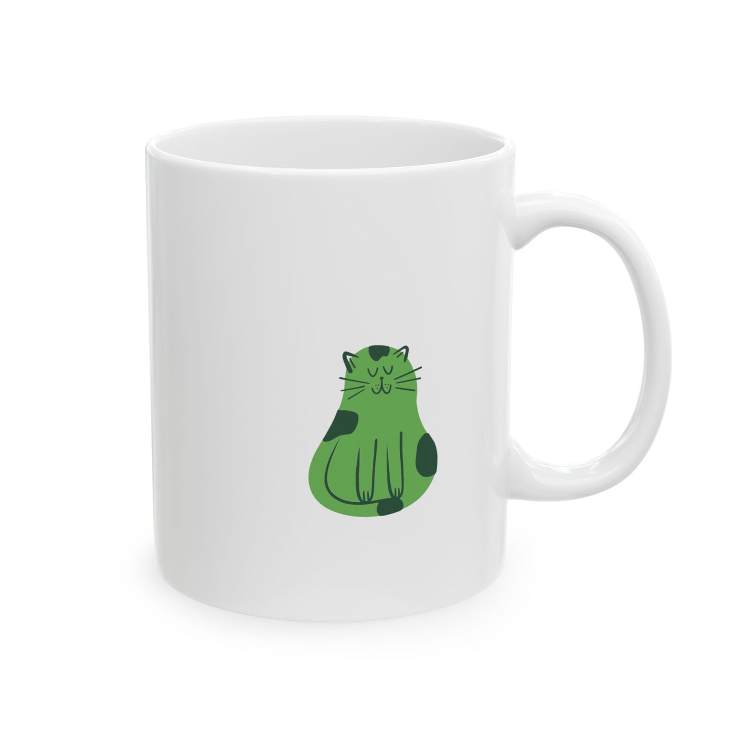 Ceramic Mug 11oz for Cat Lovers, Happy Grateful and Cute.  Great gift for someone who cares for feline friends