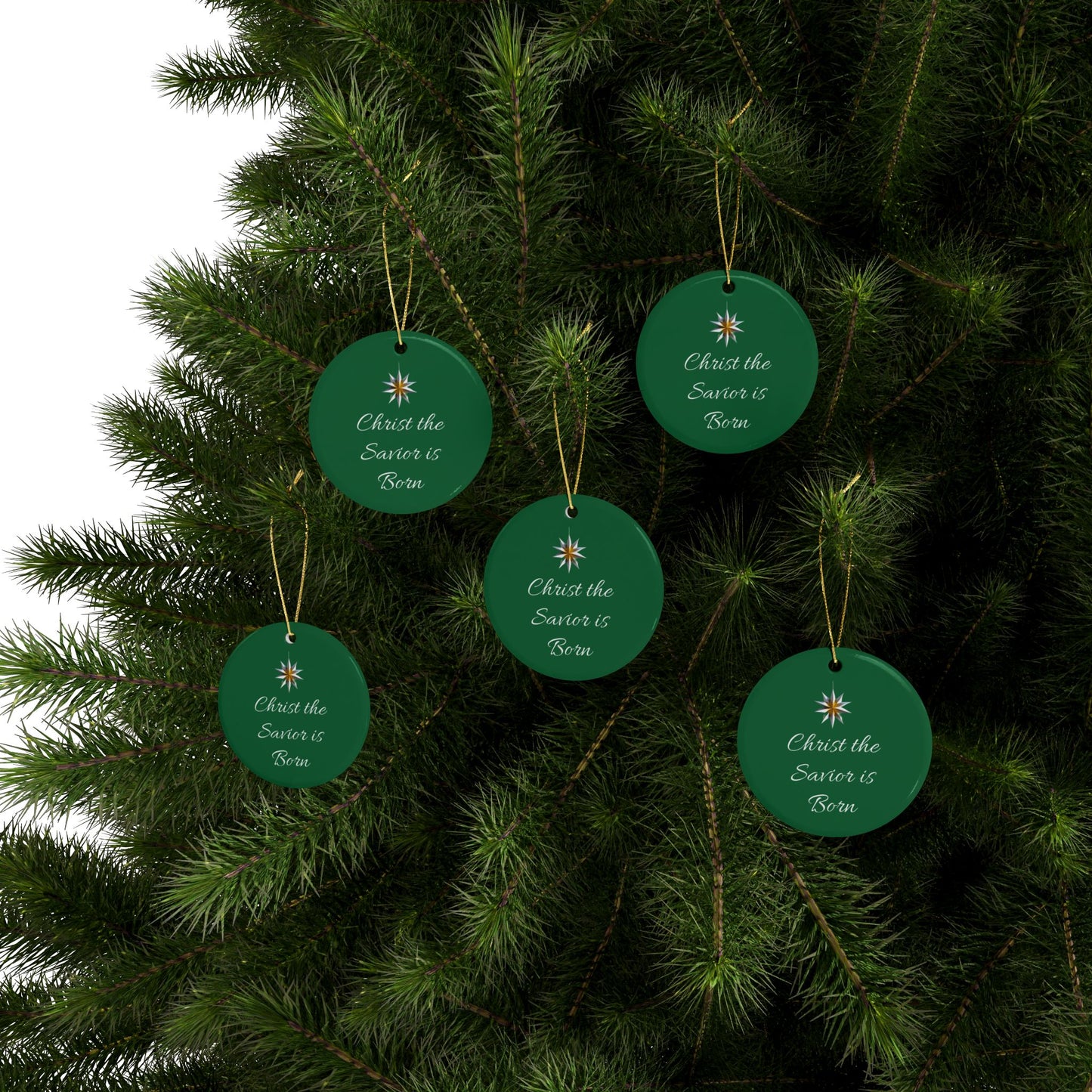 Christ the Savior is Born Ceramic Ornaments (1pcs, 5pcs, 10pcs, 20pcs) Wonderful gift for a friend, family to hang on your tree