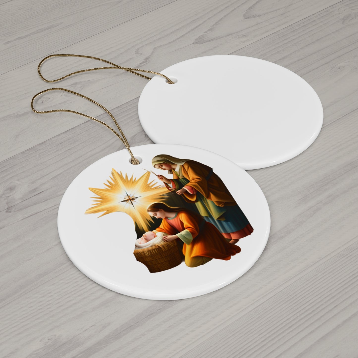 Christ Child with Star Ceramic Ornament.  Beautiful on your tree or a meaningful gift