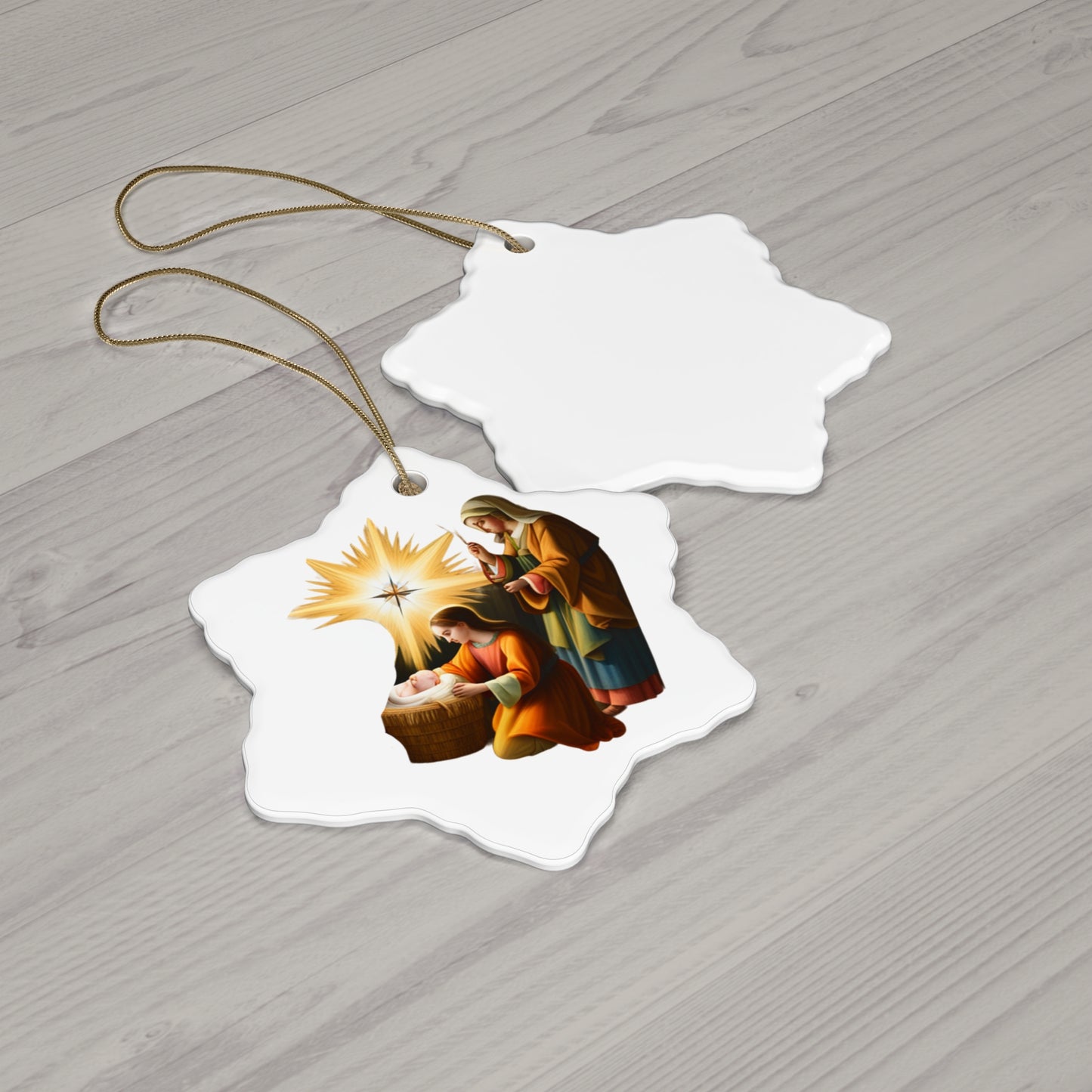 Christ Child with Star Ceramic Ornament.  Beautiful on your tree or a meaningful gift