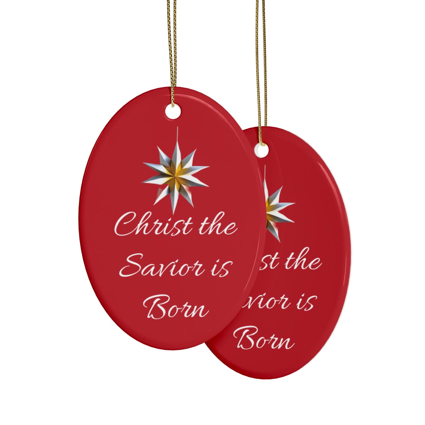 Christ the Savior is Born Ceramic Ornaments (1pcs, 5pcs, 10pcs, 20pcs) Wonderful gift for a friend, family to hang on your tree