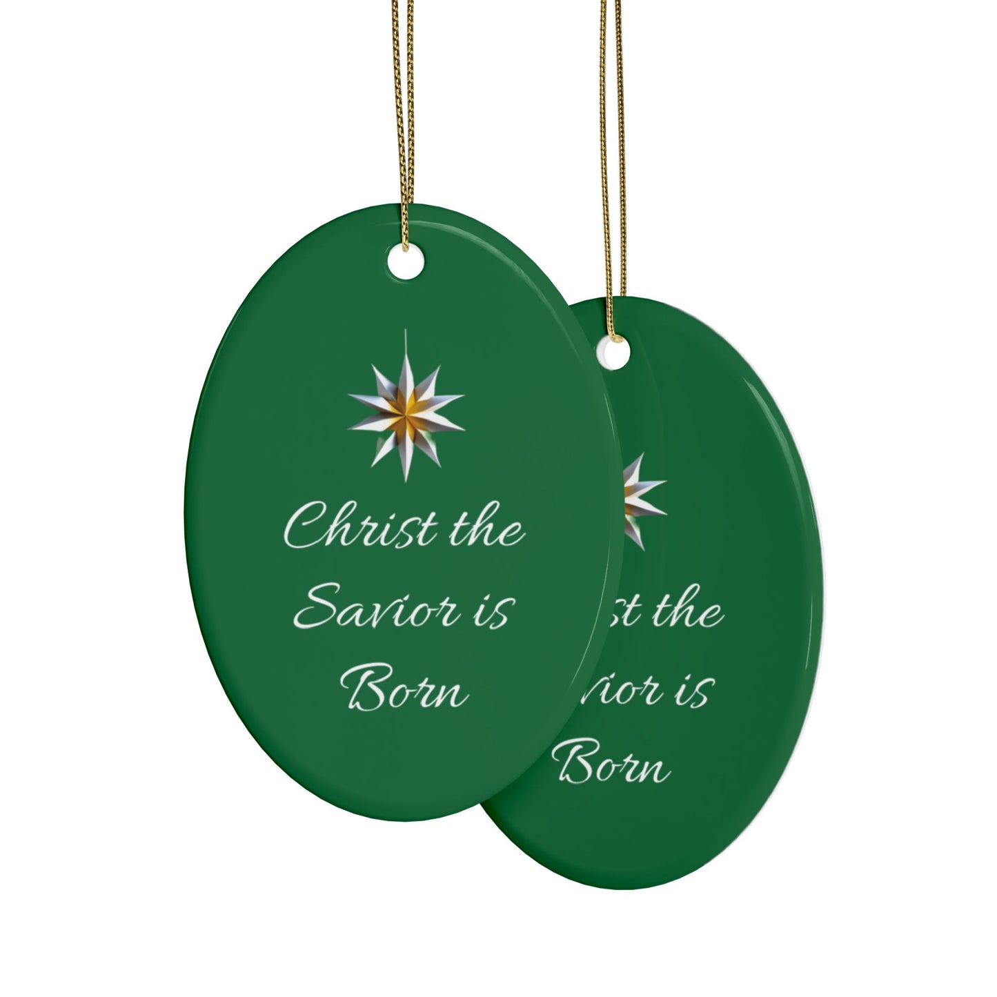 Christ the Savior is Born Ceramic Ornaments (1pcs, 5pcs, 10pcs, 20pcs) Wonderful gift for a friend, family to hang on your tree