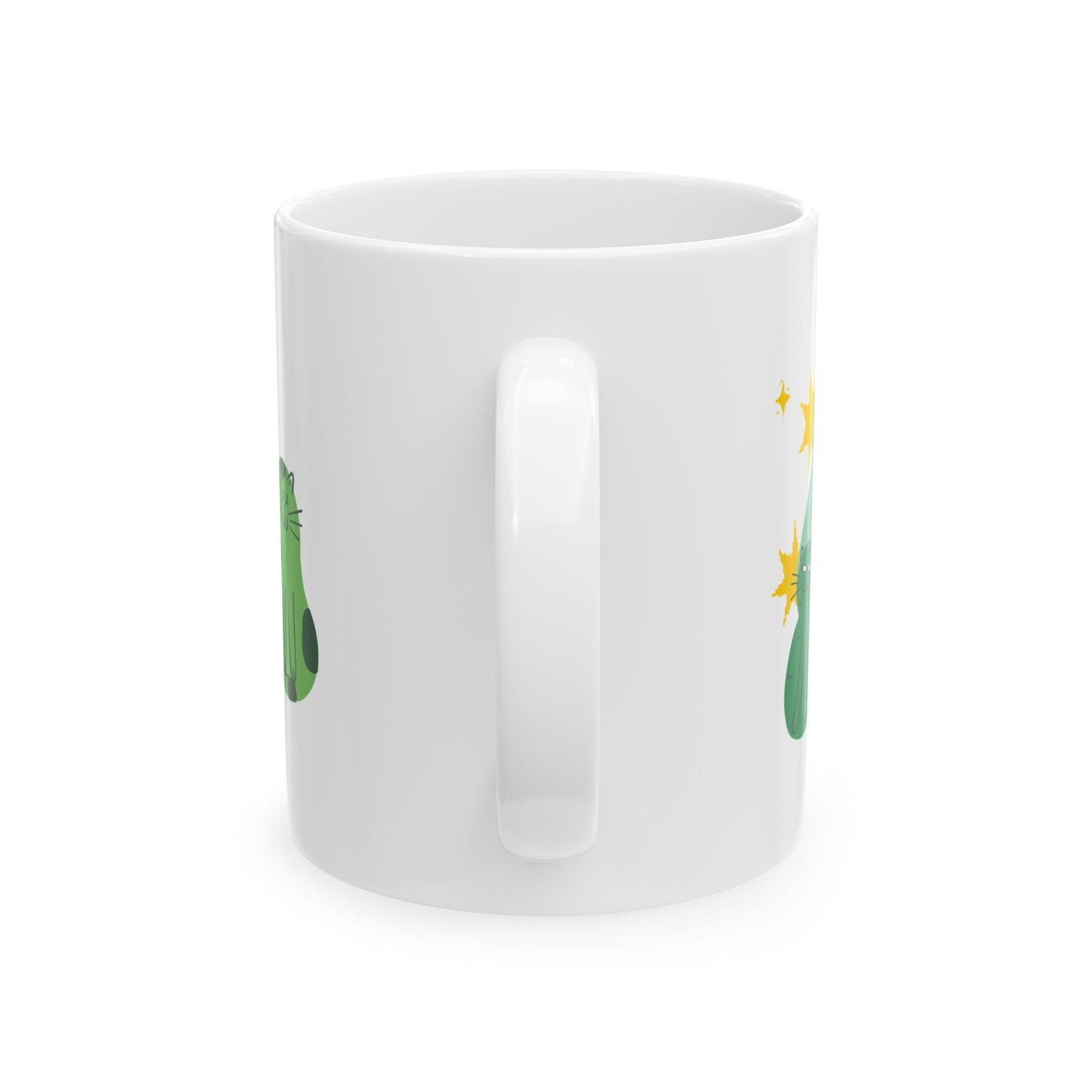 Ceramic Mug 11oz for Cat Lovers, Happy Grateful and Cute.  Great gift for someone who cares for feline friends