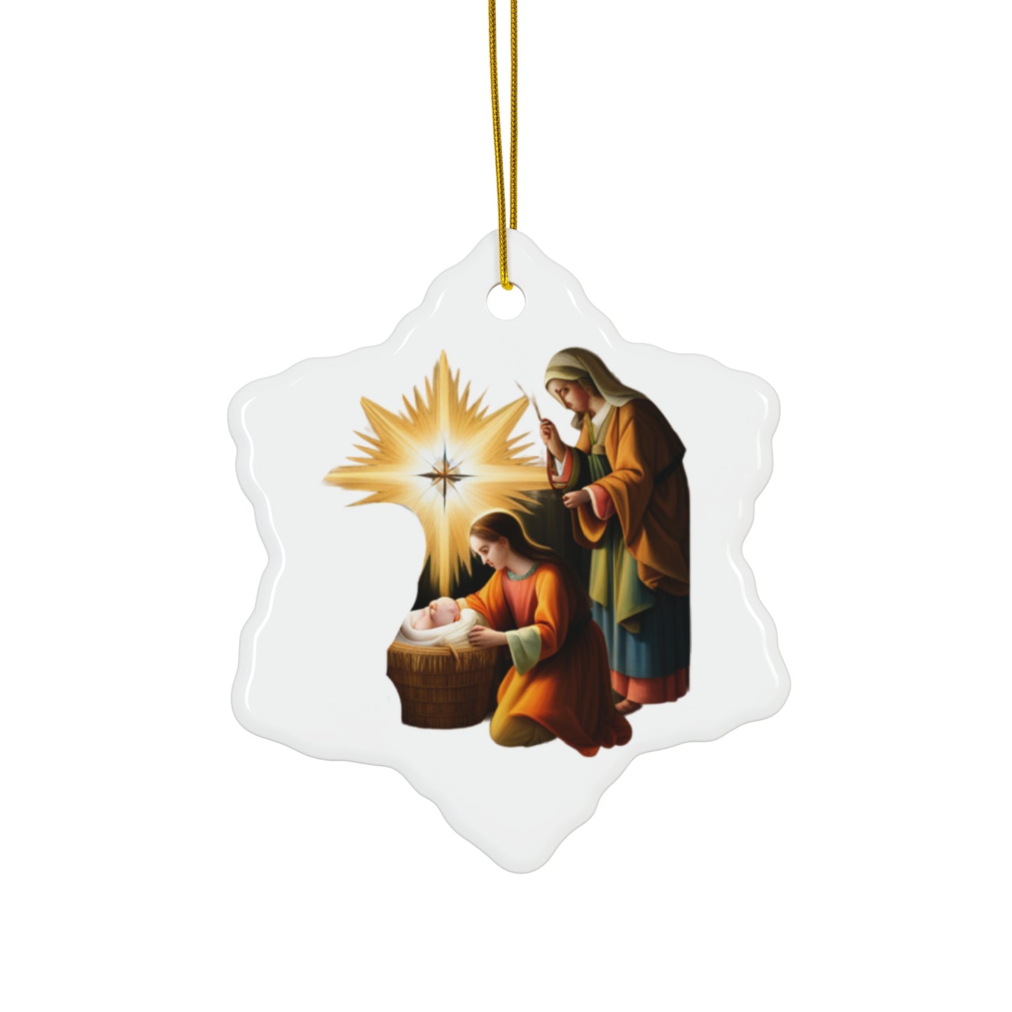 Christ Child with Star Ceramic Ornament.  Beautiful on your tree or a meaningful gift