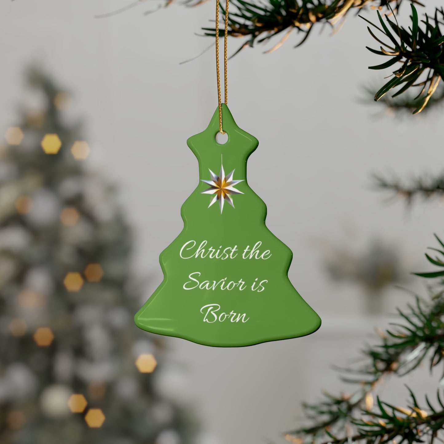 Christ the Savior is Born Ceramic Ornaments (1pcs, 5pcs, 10pcs, 20pcs) Wonderful gift for a friend, family to hang on your tree