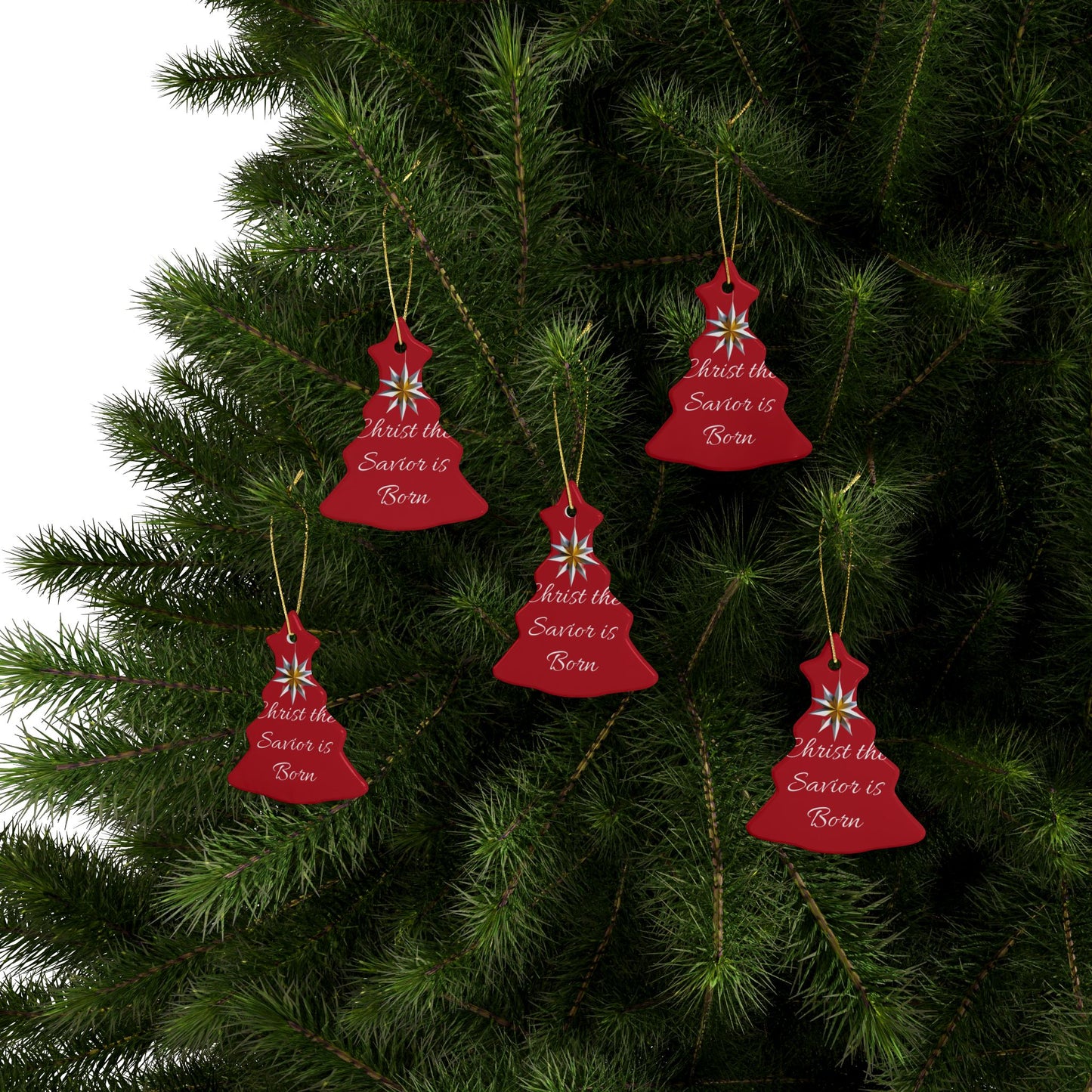 Christ the Savior is Born Ceramic Ornaments (1pcs, 5pcs, 10pcs, 20pcs) Wonderful gift for a friend, family to hang on your tree